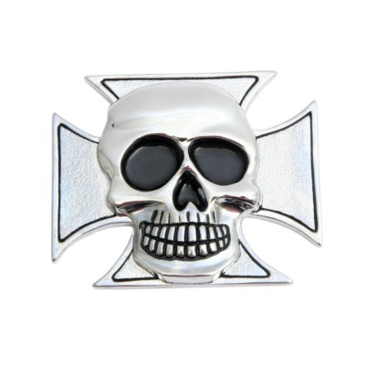 Highway Hawk H01-319 Samolepící emblém Cross & Skull 75mm